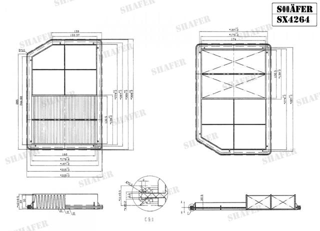 Елемент повітряного фільтра SX4264 SHAFER