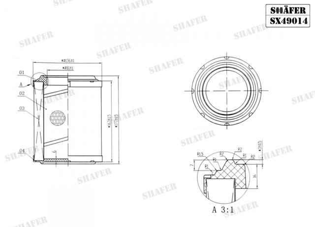 Фільтр повітряний SX49014 SHAFER