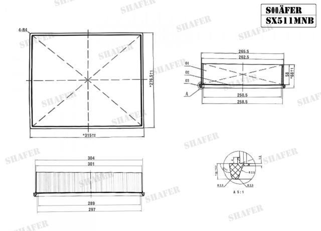 Фільтр повітряний SX511MNB SHAFER