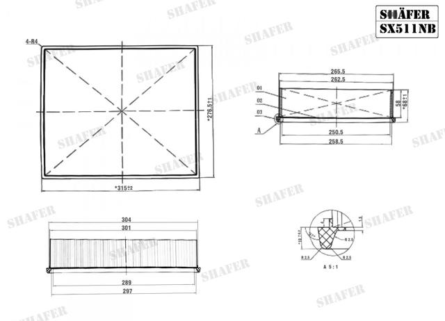 Повітряний фільтр двигуна SX511NB SHAFER