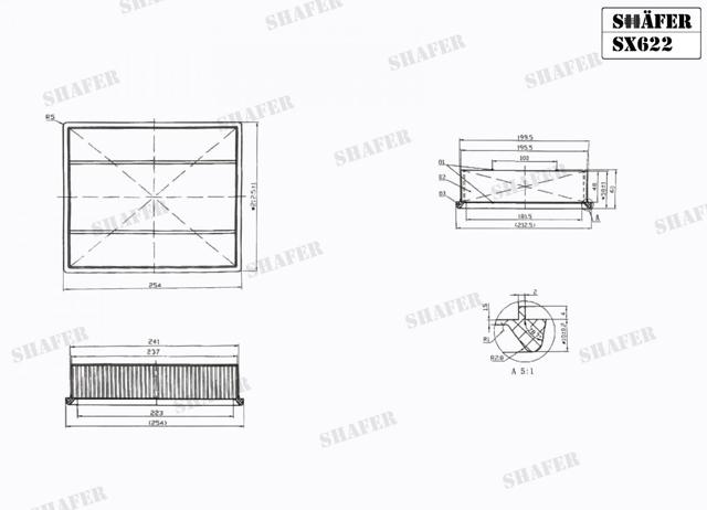 Повітряний фільтр двигуна SX622 SHAFER