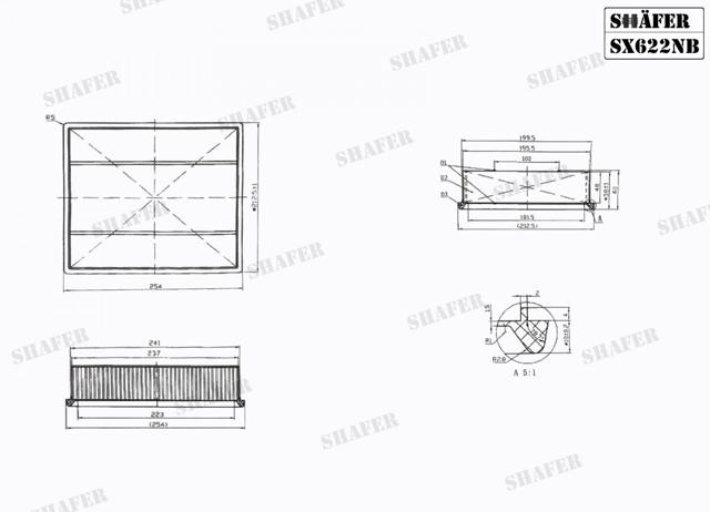 Автомобільний фільтр повітря SX622NB SHAFER