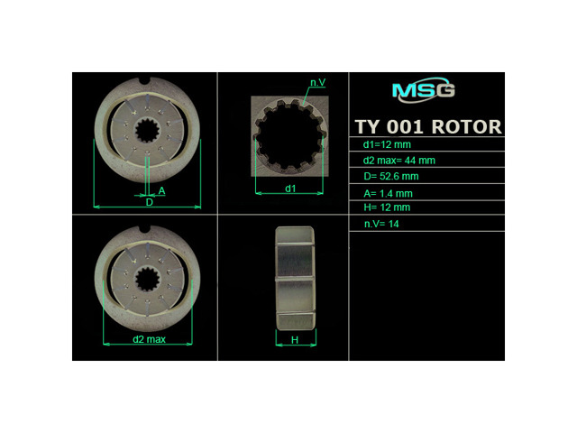 Ротор насосу гідропідсилювача керма (ГПК) TY001ROTOR MS GROUP