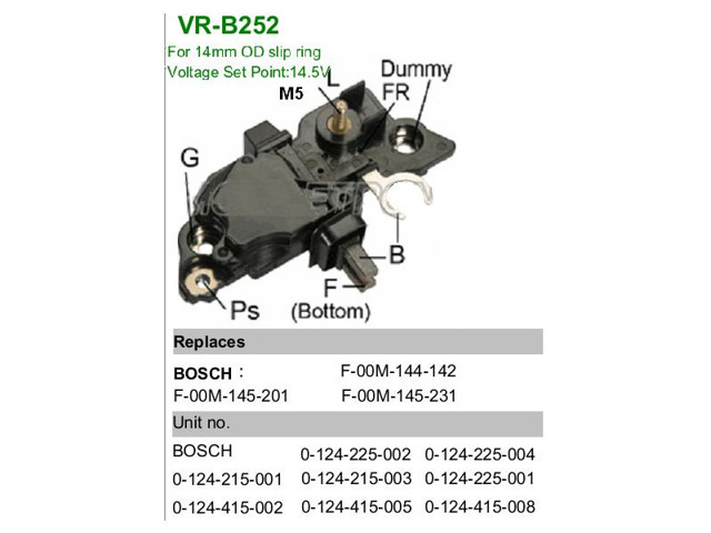Реле регулятор напруги генератора VRB252 MOBILETRON