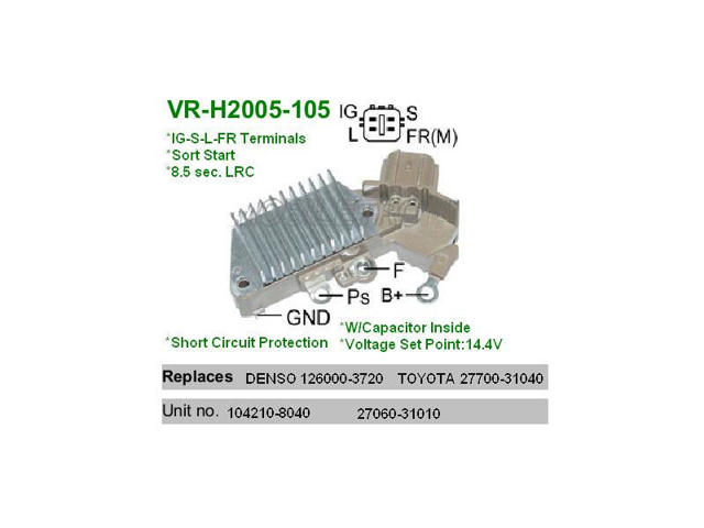 Реле регулятор напруги генератора VRH2005105 MOBILETRON