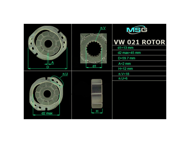 Насос рульового механізму VW021ROTOR MS GROUP