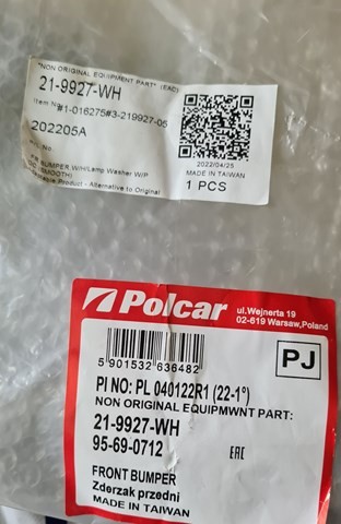 Кожух бампера переднього 95690712 POLCAR