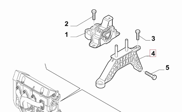 Кронштейн подушки КПП 51782196 FIAT