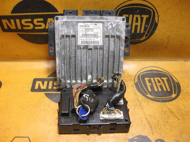 Б/у блок управления двигателем+ ииммобилайзер+ чип (комплект) nissan micra k12 kangoo megane, scenik (2001-2005) код: 23708 8200399038