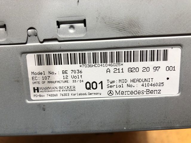 Магнітола A2118202097 MERCEDES