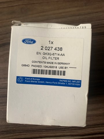 Фільтр очищення масла відцентровий 2027438 FORD