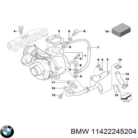 Трубка/шланг відводу масла від турбіни 11422245204 BMW