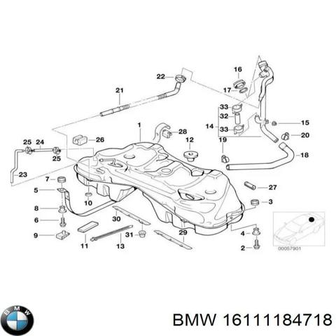 Кришка / пробка бензобака 16111184718 BMW