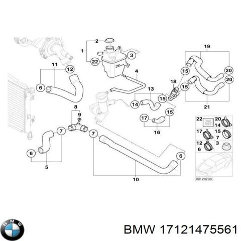 Шланг термостата 17121475561 BMW