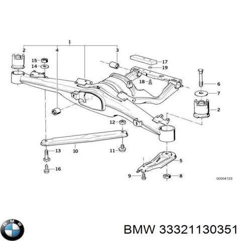 Кронштейн задньої балки 33321130351 BMW