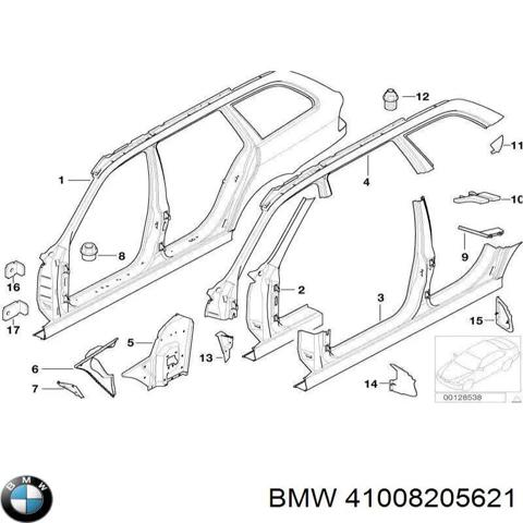 Стійка центральна, ліва 41008205621 BMW