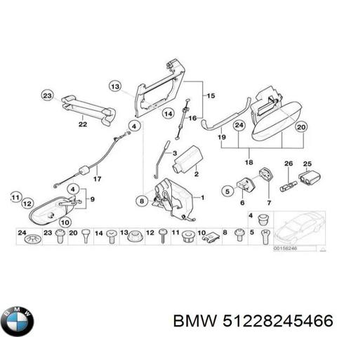 Ручка задньої двері зовнішня права 51228245466 BMW