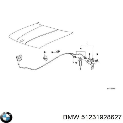 Трос відкривання капота 51231928627 BMW