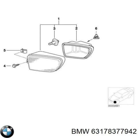 Права протитуманні фари 63178377942 BMW