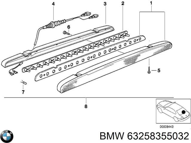 Стоп-сигнал заднього скла BMW 5 E34