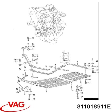 Захист двигуна, піддона (моторного відсіку) Audi 80 89, 89Q, 8A