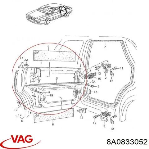 Двері пасажирські задні праві Audi 80 B3