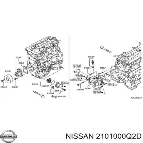 Насос системи охолодження 2101000Q2D NISSAN