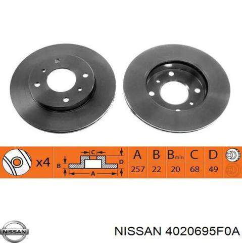 Ротор гальмівний 4020695F0A NISSAN