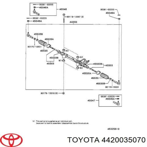 Управління рульове в зборі 4420035070 TOYOTA