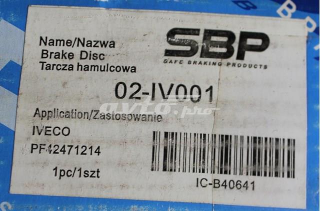 Диск гальмівний передній 02IV001 SBP