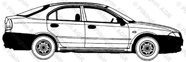 Вікно (передніх дверей) двері 5646LGNH5FD PILKINGTON