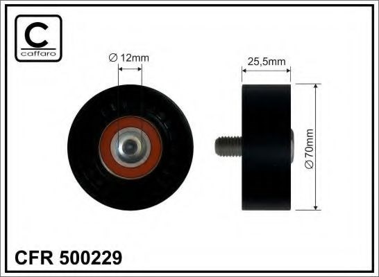 70x12x25.5 ролик паска приводного opel astra, meriva, 1,7cdti, 09- 500229