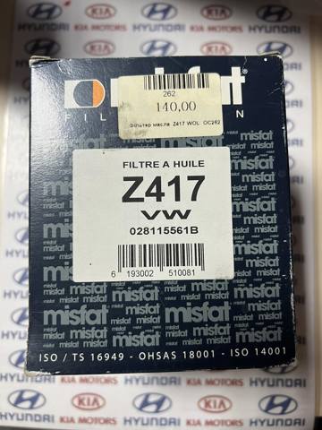 Маслофільтр Z417 MISFAT