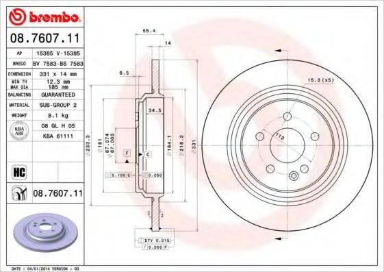 Дискові гальма 08760711 BREMBO