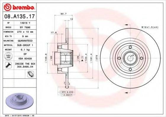 Дискові гальма 08A13517 BREMBO
