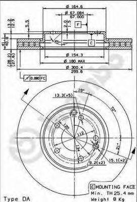 Диск переднього гальма 09830421 BREMBO