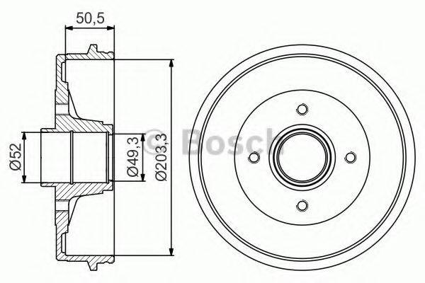 Барабан гальмівний задній 0986477211 BOSCH