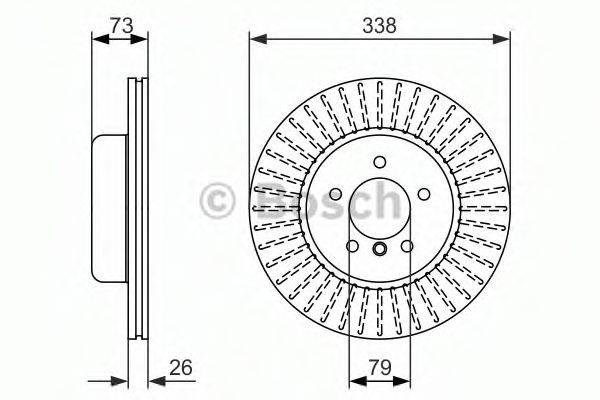 Диск гальмівний передній 0986479773 BOSCH