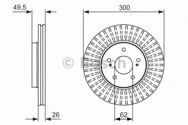 Диск гальмівний передній 0986479787 BOSCH
