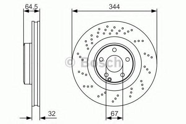 Диск гальмівний передній 0986479A17 BOSCH