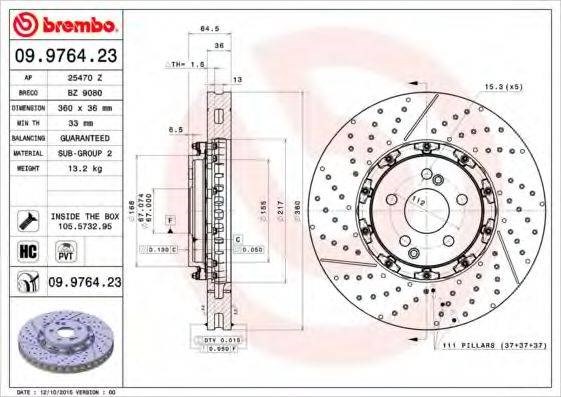 Ротор гальмівний 09976423 BREMBO
