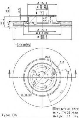 Диск гальмівний передній 09982521 BREMBO