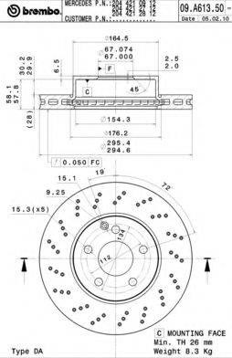 Гальмо дискове переднє 09A61351 BREMBO