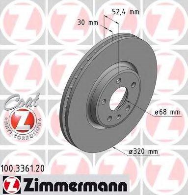 Диск гальмівний передній 100336120 ZIMMERMANN