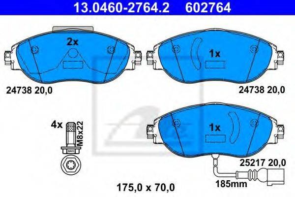 Колодки передні 13046027642 ATE