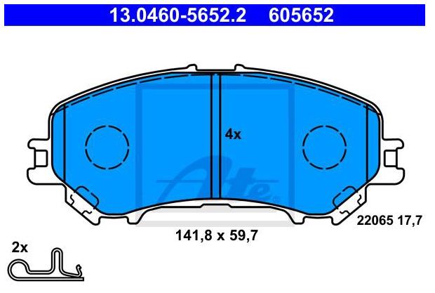 Передні гальмівні колодки 13046056522 ATE