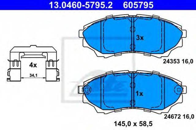 Колодки передні 13046057952 ATE