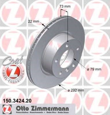Гальмо дискове переднє 150342420 ZIMMERMANN