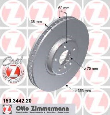 Диск переднього гальма 150344220 ZIMMERMANN
