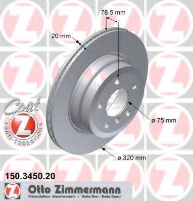 Диск заднього гальма 150345020 ZIMMERMANN